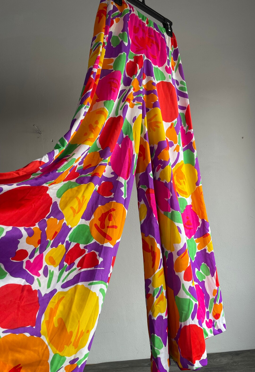 Vintage 70's Miss Elaine Pants Floral Vibrant Colorful Etsy