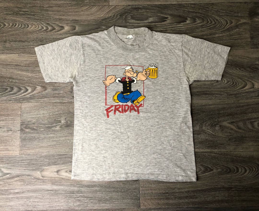 Popeye 1982 Tshirt Vintage 80s Soft Thin Cartoon Shirt Beer - Etsy