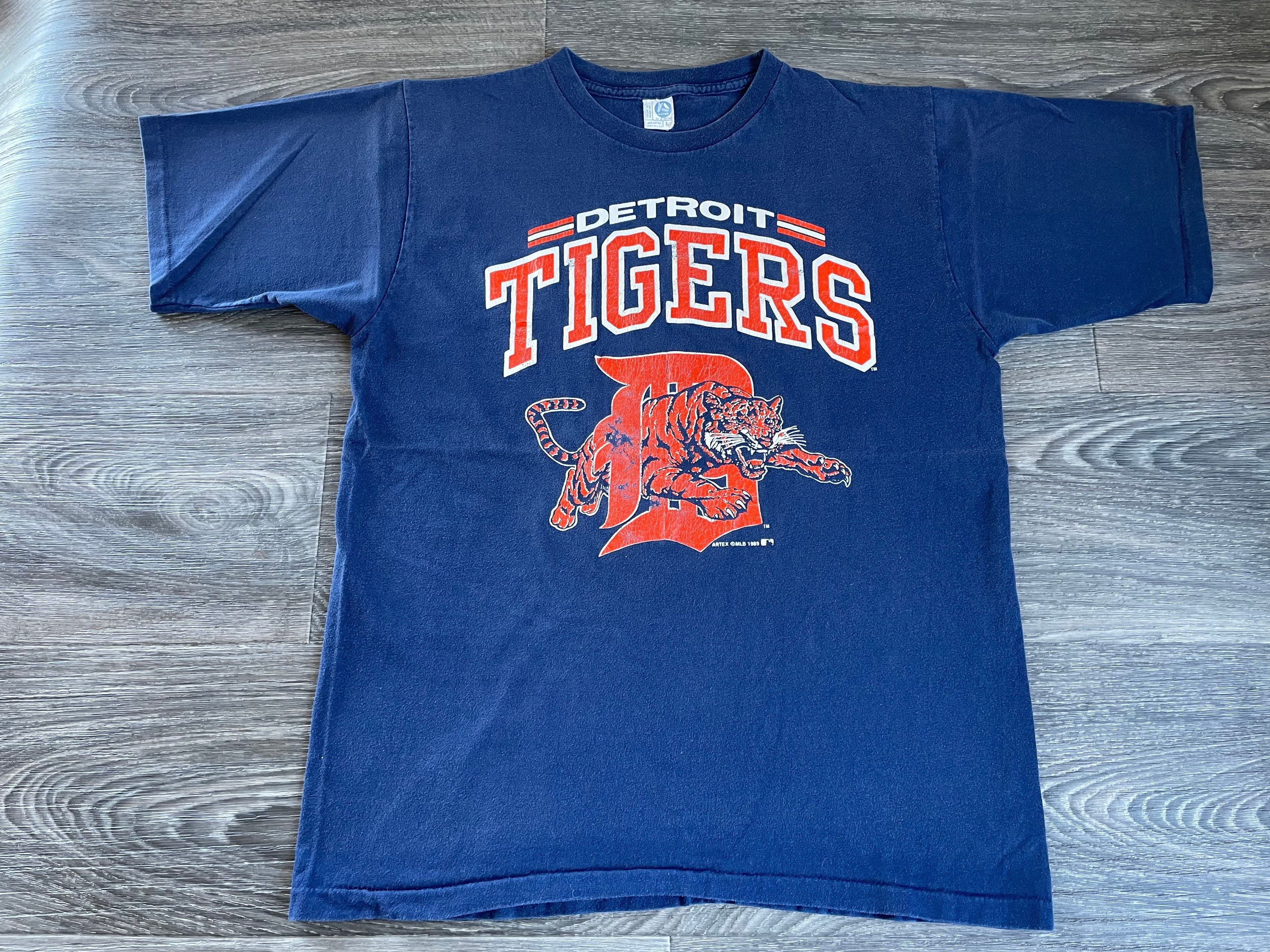 Detroit Tigers Shirt 1989 Vintage Artex 100% Cotton MLB -  Hong Kong