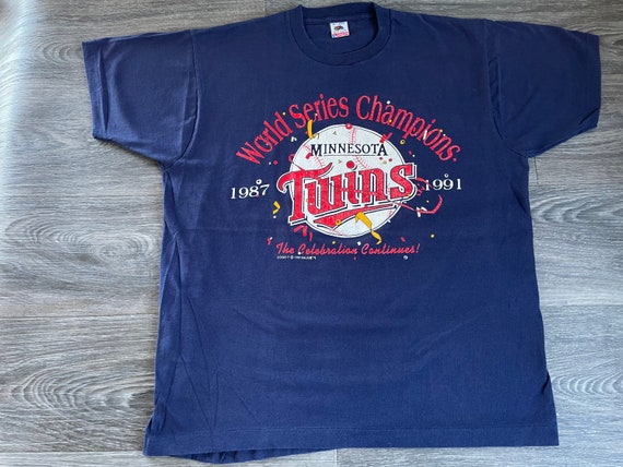 Minnesota Twins Shirt 1987 1991 World Series Champions Baseball