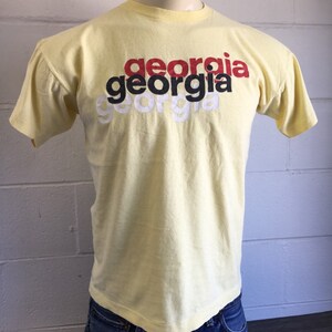 GEORGIA 70&#39;s Shirt RaRE! CHAMPION Blue Bar Label Tshirt Tourist State Soft Cotton Usa Made L/XL Excellent!