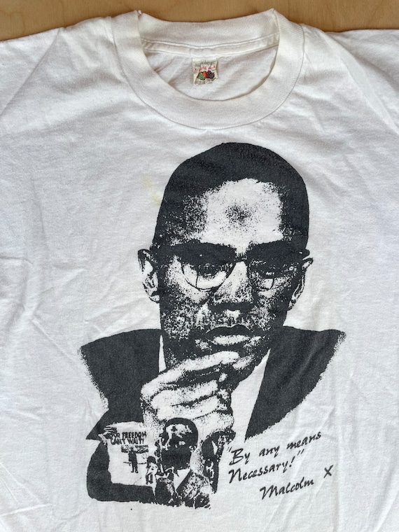 Malcom X Shirt 70s Vintage “by Any Means Necessary” Rare Activism