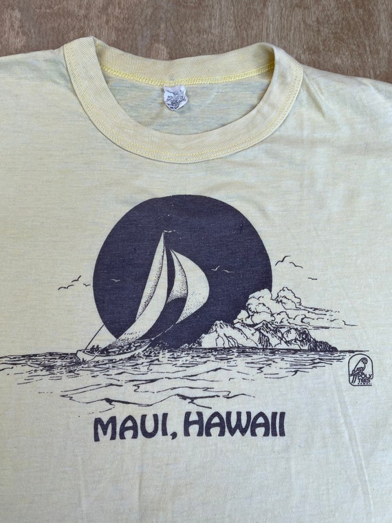 Poly Tees Hawaii Shirt 70s vintage Maui Sailboat … - image 2