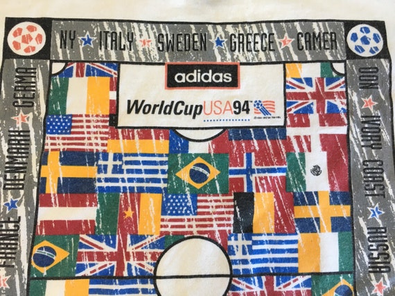 Adidas 1994 World Cup T-shirt Vintage 90s USA Made Sp… - Gem Adidas 1994 World Cup T-shirt Vintage 90s USA Made Sp… - Gem