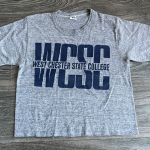 West Chester State College 80's Vintage WCSC Tshirt Artex Triblend University School Sports Tee Single Stitch USA Made XS/S