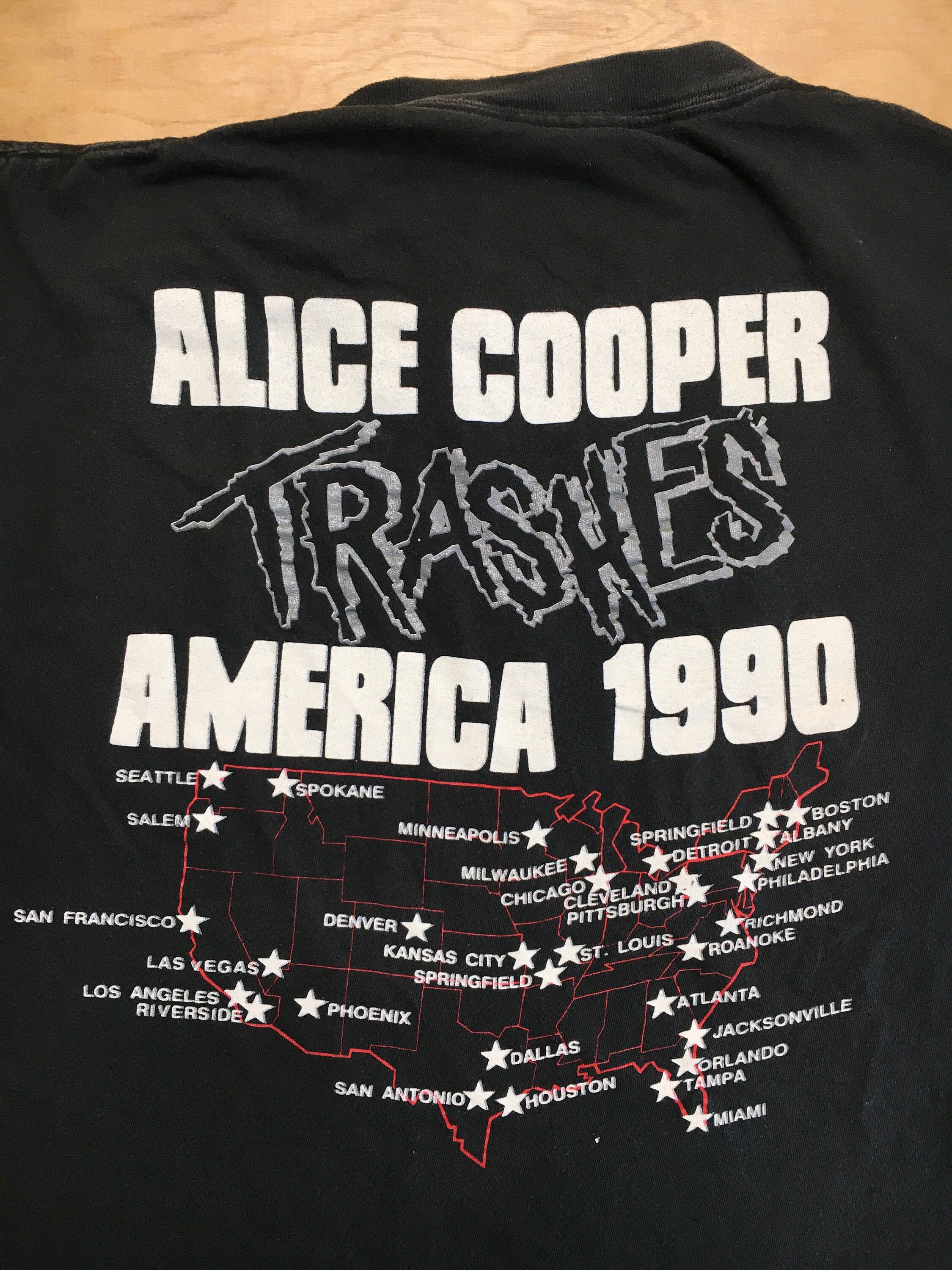 Alice Cooper Shirt Trash America Tour 1989-1990 Tee Poison Song