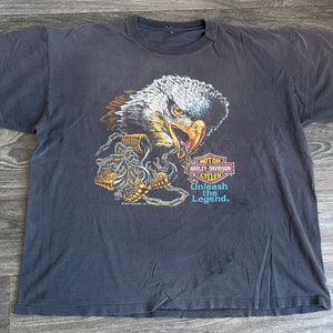 Harley Davidson Shirt 1989 Vintage Holubek Tee Eagle Brass