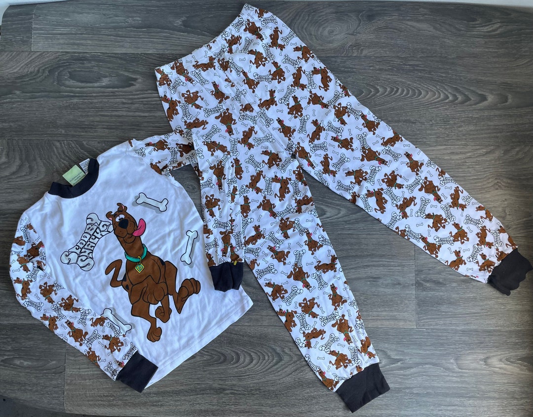 Scooby Doo Suit Set Shirt Pants 90s Vintage Cartoon Network Pajama Top All Over Bottoms Scooby Snacks Iconic Tv Television Kids Youth 12 Etsy Canada