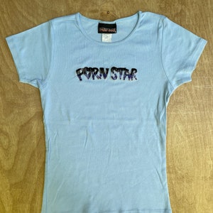 Pornstar Shirt Y2K Vintage Baby Tee Deadstock Unworn Be Bad Fire ...