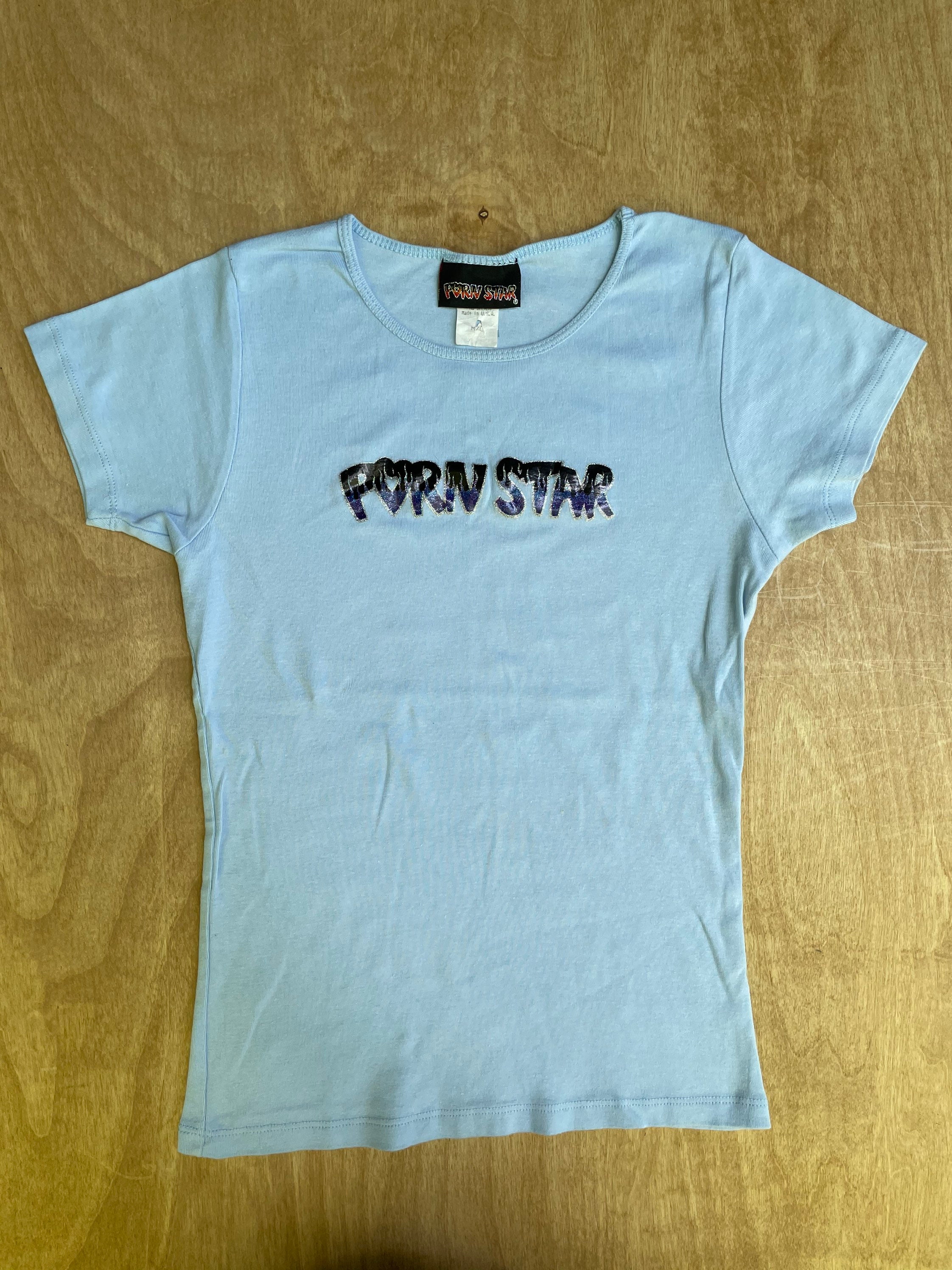 Pornstar Shirt Y2K Vintage Baby Tee Deadstock Unworn Be Bad Fire 