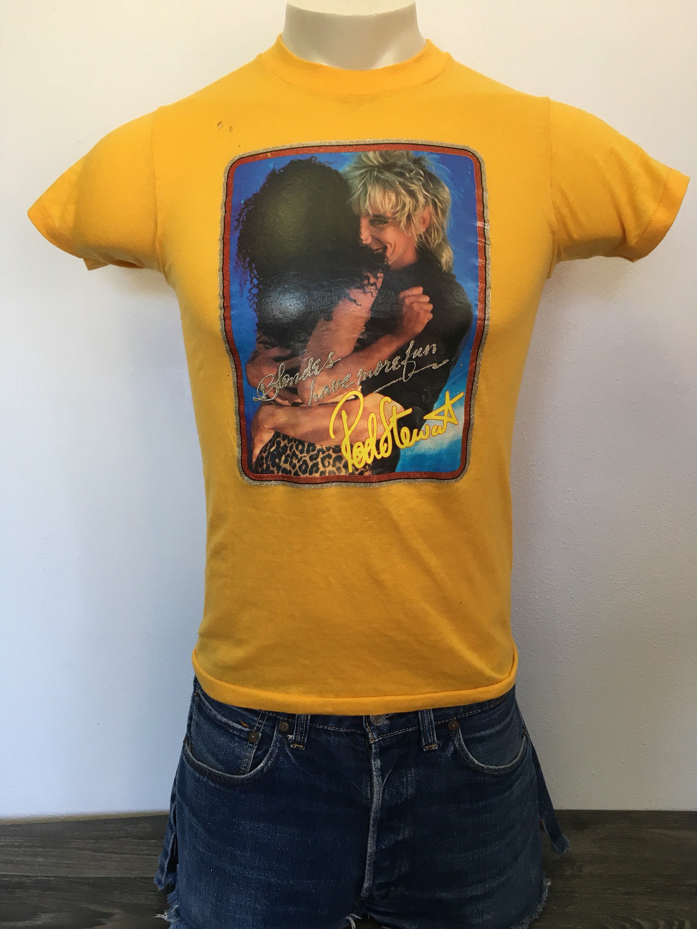 ROD STEWART Shirt 70s Vintage Blondes Have More Fun Tour ROD STEWART Shirt 70s Vintage Blondes Have More Fun Tour