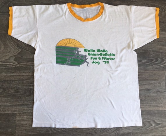 Champion Blue Bar 1979 Shirt Walla Walla Union Bul