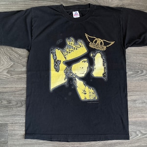 AEROSMITH Shirt Steven Tyler Vintage Original 1997 Nine Lives Tour Tee Sided Band Tshirt Size Large