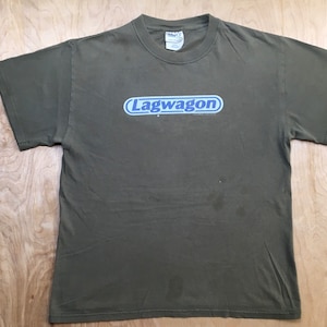 Camiseta Lagwagon con estampado vintage Y2K 2000, bolsa, tubos, camiseta punk, camiseta desgastada de banda