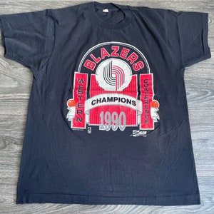 Portland Blazers Shirt Western Conference Champions 1990 Vintage