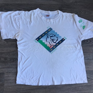 NIKE Shirt 1988 Vintage Original/ CASCADE Run Off Grey Tag Race Collector T-shirt Rare/ Red Swoosh USA Made Tee Soft! Large