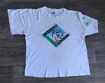 Vintage 80s Nike Cascade Run Off T-Shirt Blue Tag 1980s