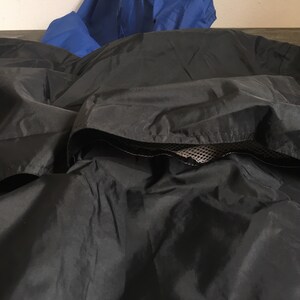 Puma Windbreaker Vintage Hooded Quarter Zip Jacket Black Blue Nylon Rare Running Workout Street Style Fashion Coat Large image 7
