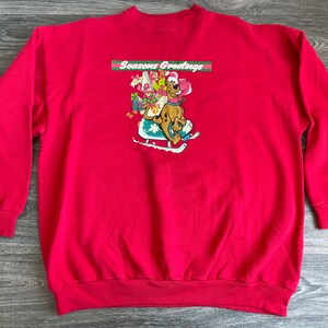 Bluza Scooby Doo z lat 90. Vintage Christmas Holiday Season Greeting Cartoon Network Shirt Iconic Tv Television Pullover Sweter XL