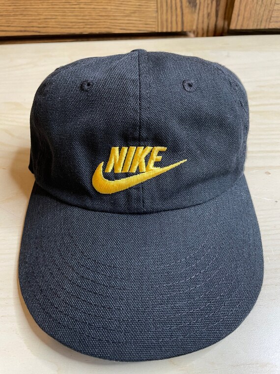 Nike Vintage Hat Sample 80s Vintage Rare Plain Logo Black and | Etsy