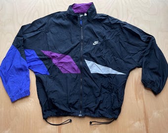 ジャケット・アウター 90s Vintage Nike Nylon Track Jacket NIKE VINTAGE 1990s TRACK JACKET RAINCOAT NYLON MULTICOLOR RAVE