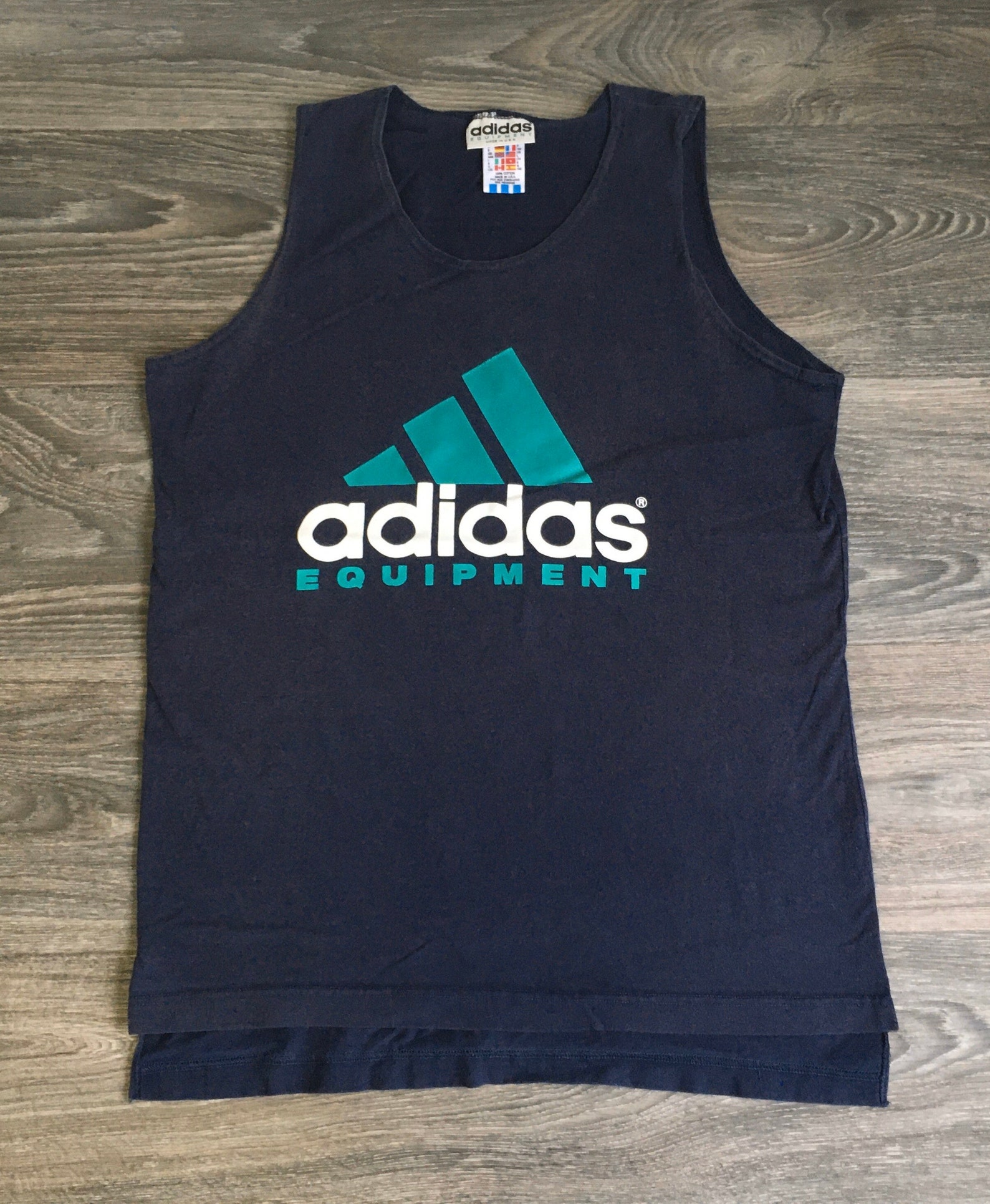 Adidas Tank Top Vintage 80s Trefoil Shirt 3 Stripe Summer Etsy