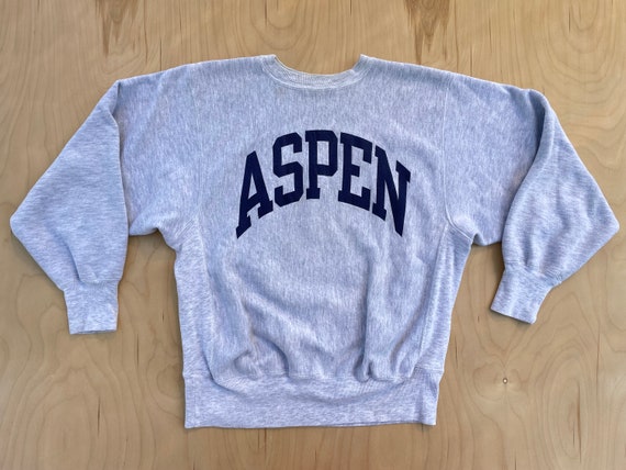 Aspen Champion Reverse Weave Crew Neck Vintage 90s Heather Gray