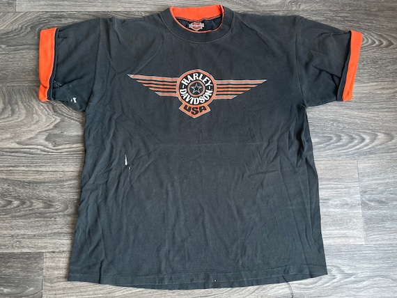 Harley Davidson Shirt Brooklyn New York 90s Vintage USA Motorcycle