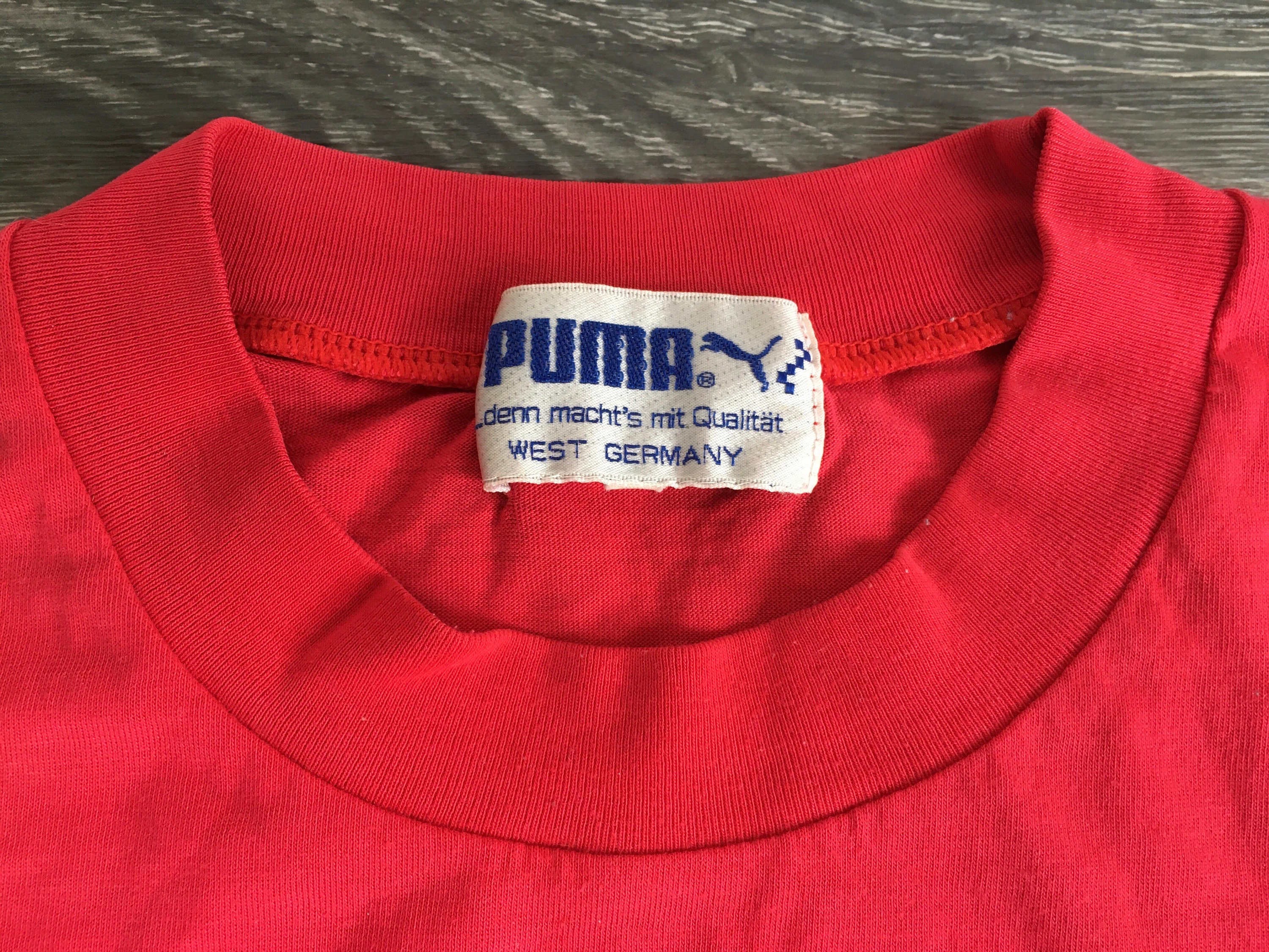PUMA Tennis Shirt 80s Vintage Super Soft Red Made in West | Etsy