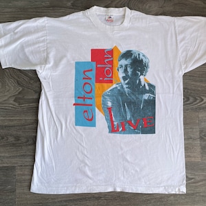 Elton John Shirt 1995 Live Tour Concert Tshirt Vintage Double Sided Graphic RARE! UsA XXL