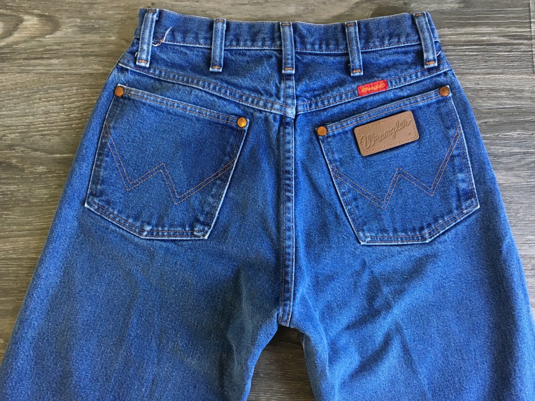 Wrangler High Waist DENIM 80s 90s Jeans Vintage Blue Wedgie Fit USA ...