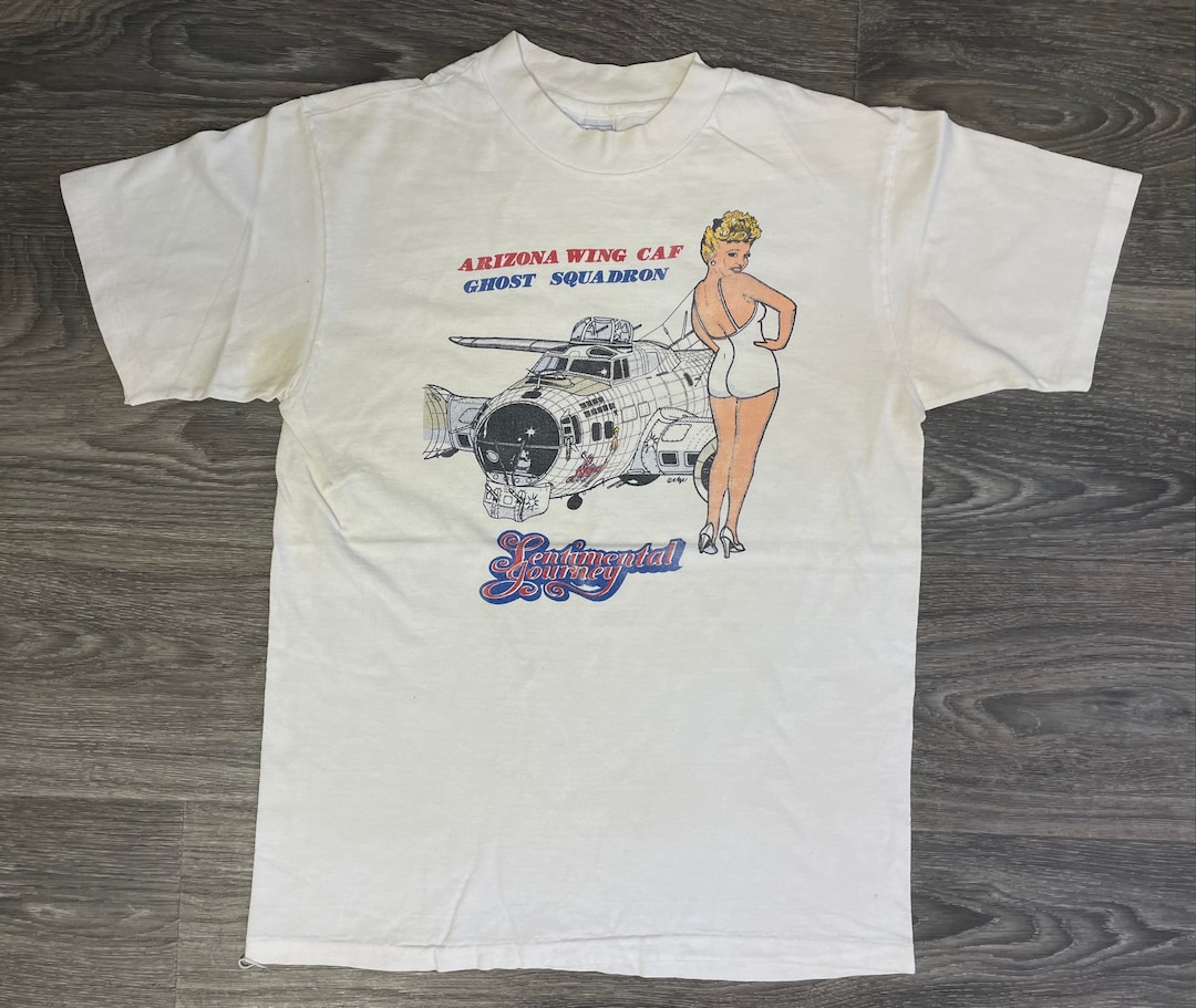 Good Bye NYUTA301st Squadron Old manワッペン Arizona Wing CAF Ghost Squadron Sentimental Journey Shirt 80s