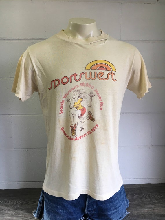 NIKE 1977 Shirt 70s Vtg Seattle Sports West Run Ts