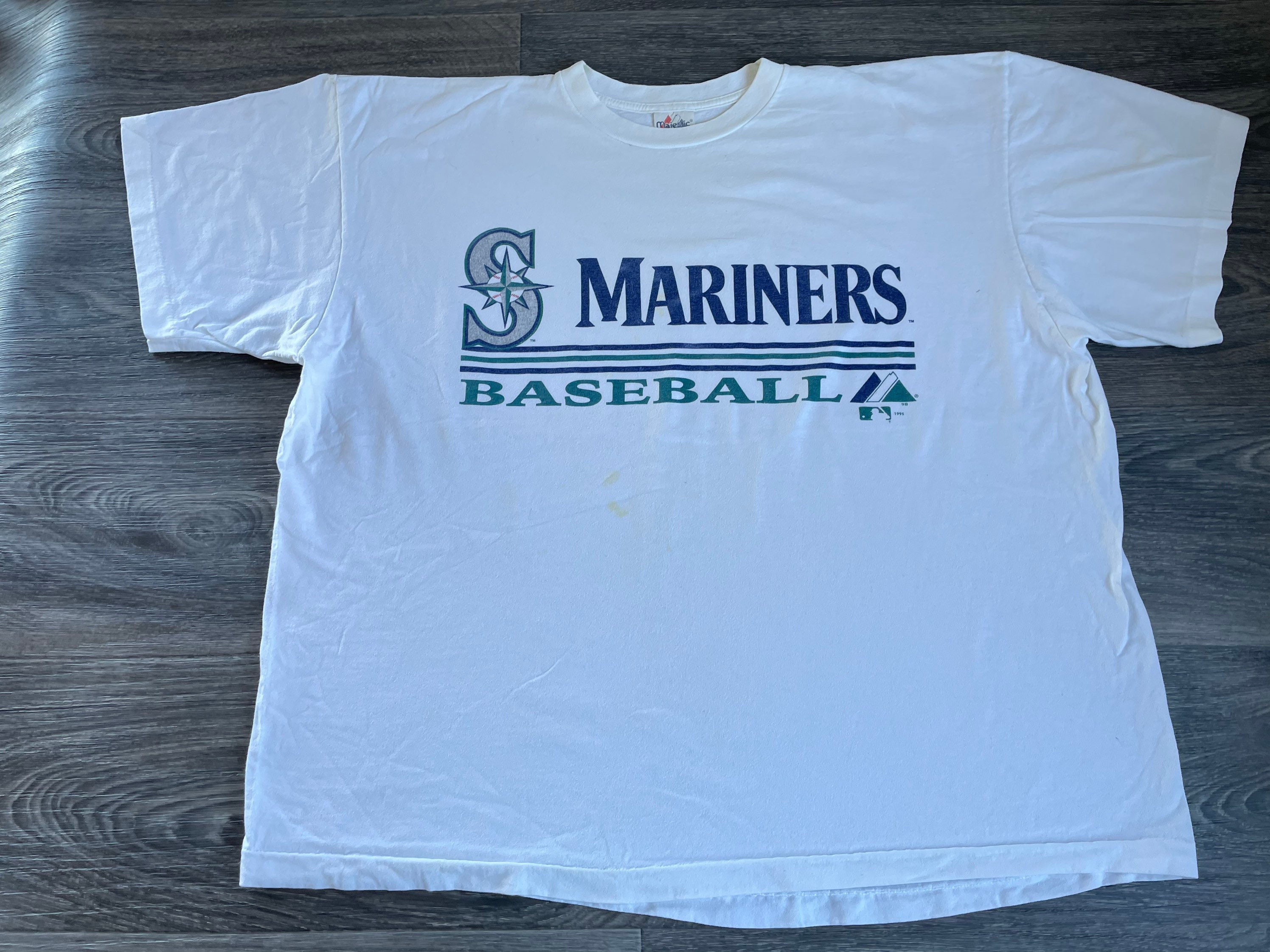 Profile Women's Seattle Mariners Check the Tape Plus Size T-Shirt