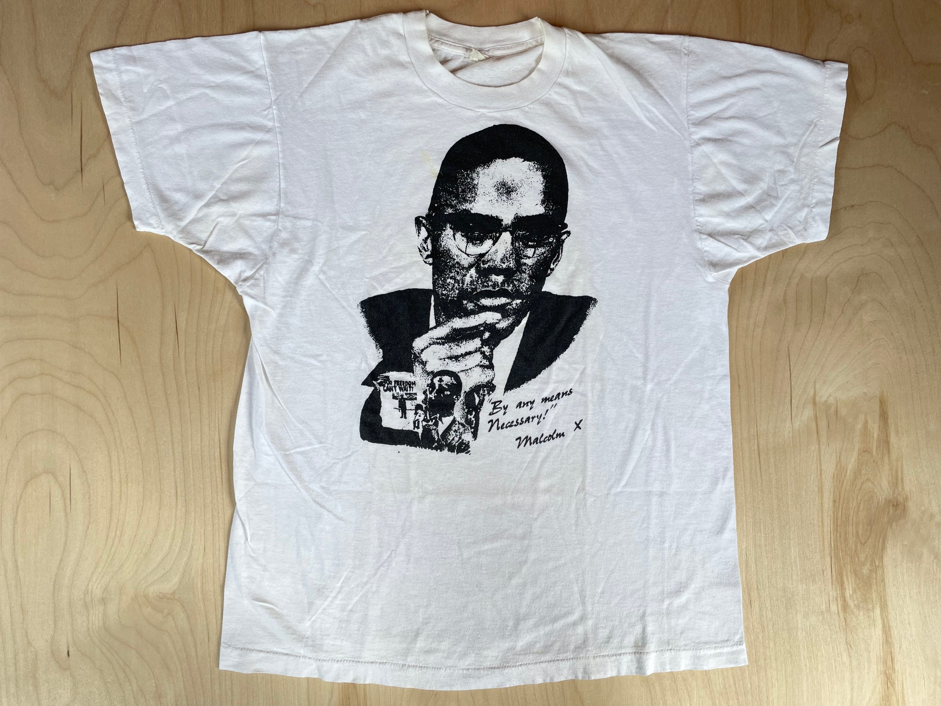Malcom X Shirt 70s Vintage “by Any Means Necessary” Rare Activism