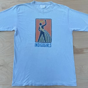 Indigo Girls shirt 1999 Come On Now Social Studio Album promo single stitch Eco sport Tag Organic Cotton USA made Size XLarge