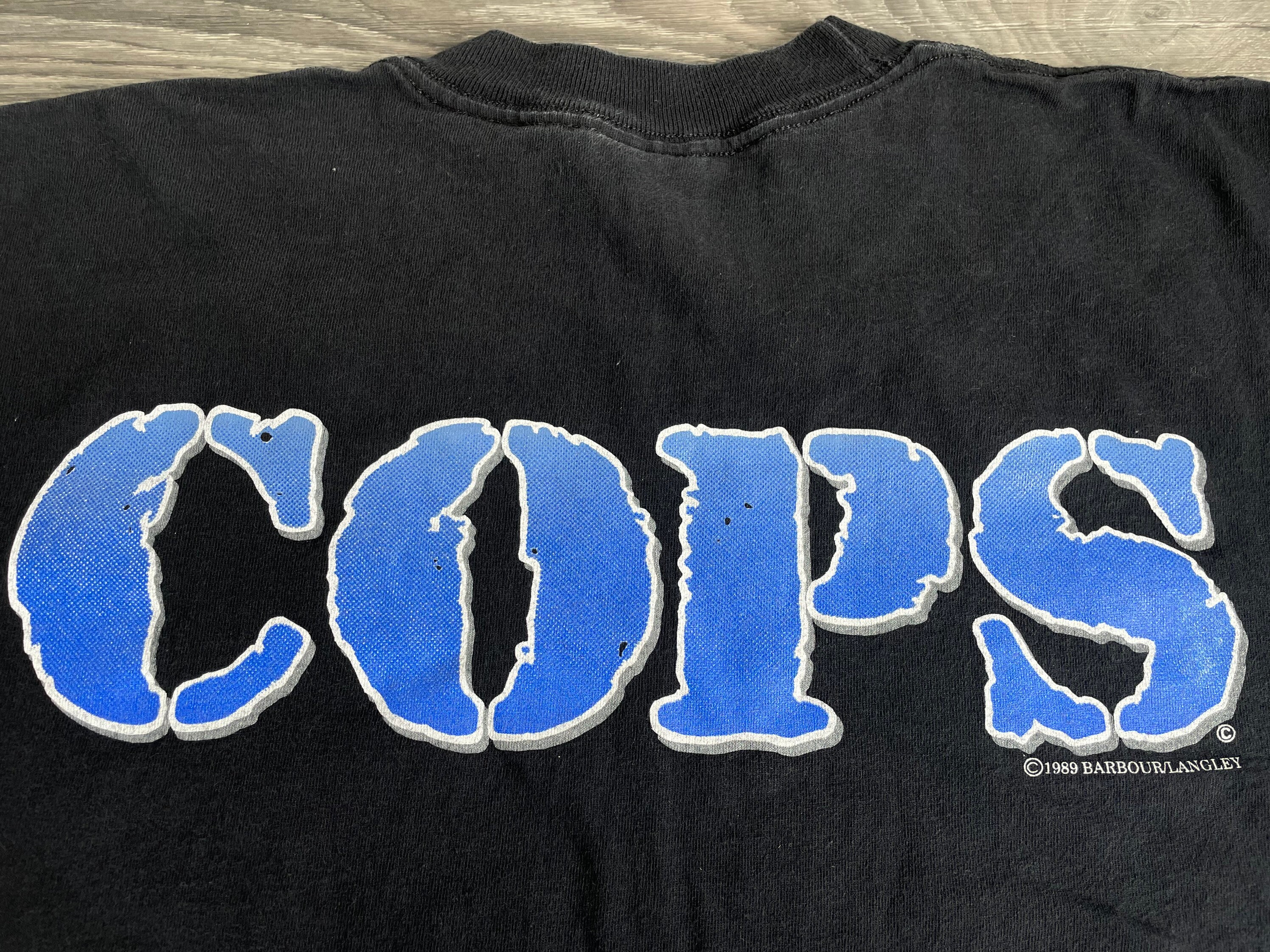 COPS Shirt 1989 Vintage TV Promo Bad Boys Double Sided RARE