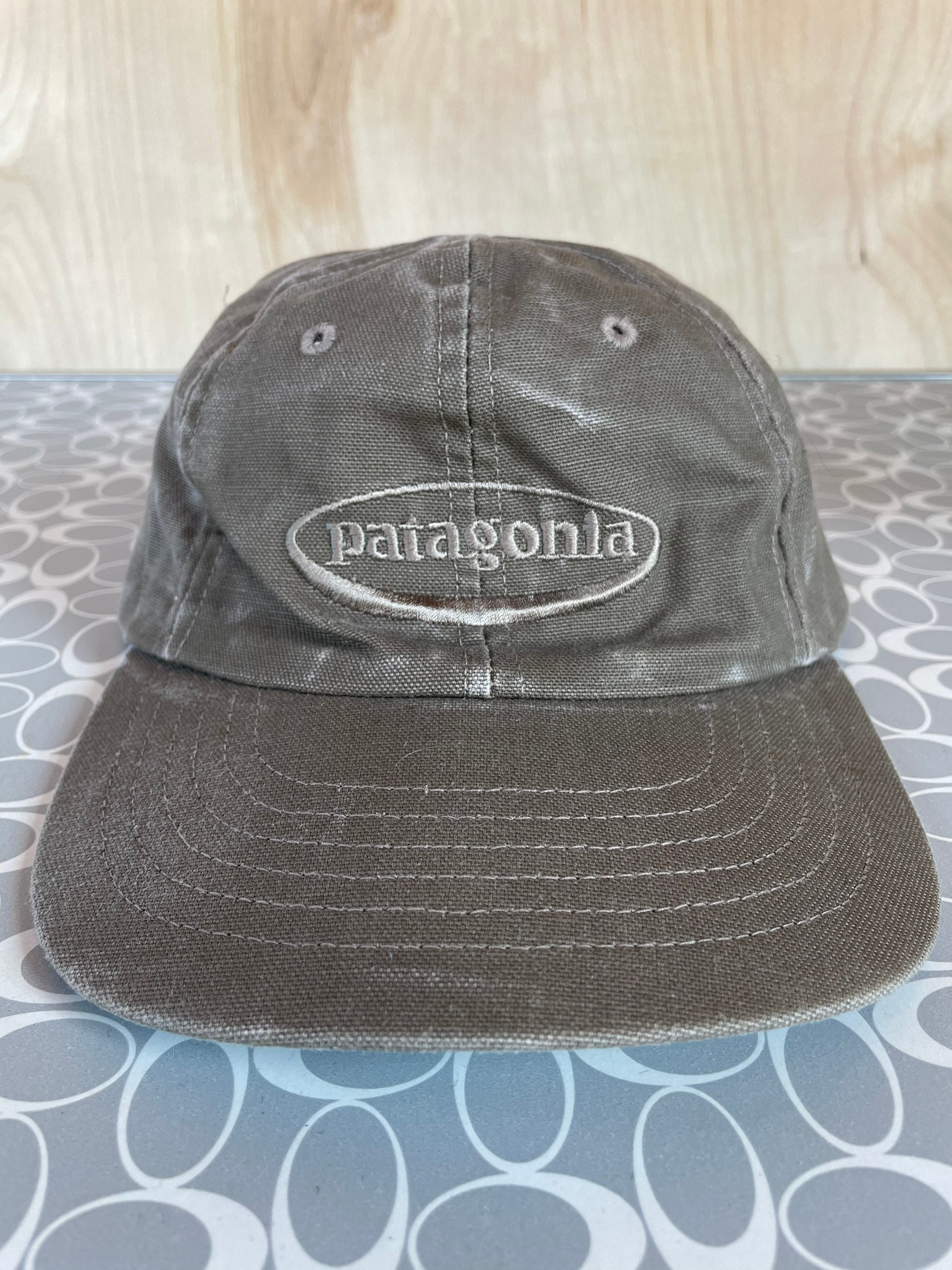 Patagonia Hat Summer Shade Organic Cotton Brown Canvas Strap Back VTG 1997 Size Medium