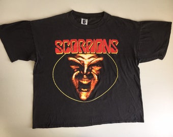 Scorpions Tshirt Vintage 1994 Face The Heat Tour 94 90s Shirt Band Heavy Metal Rock Single Stitch Tee XL