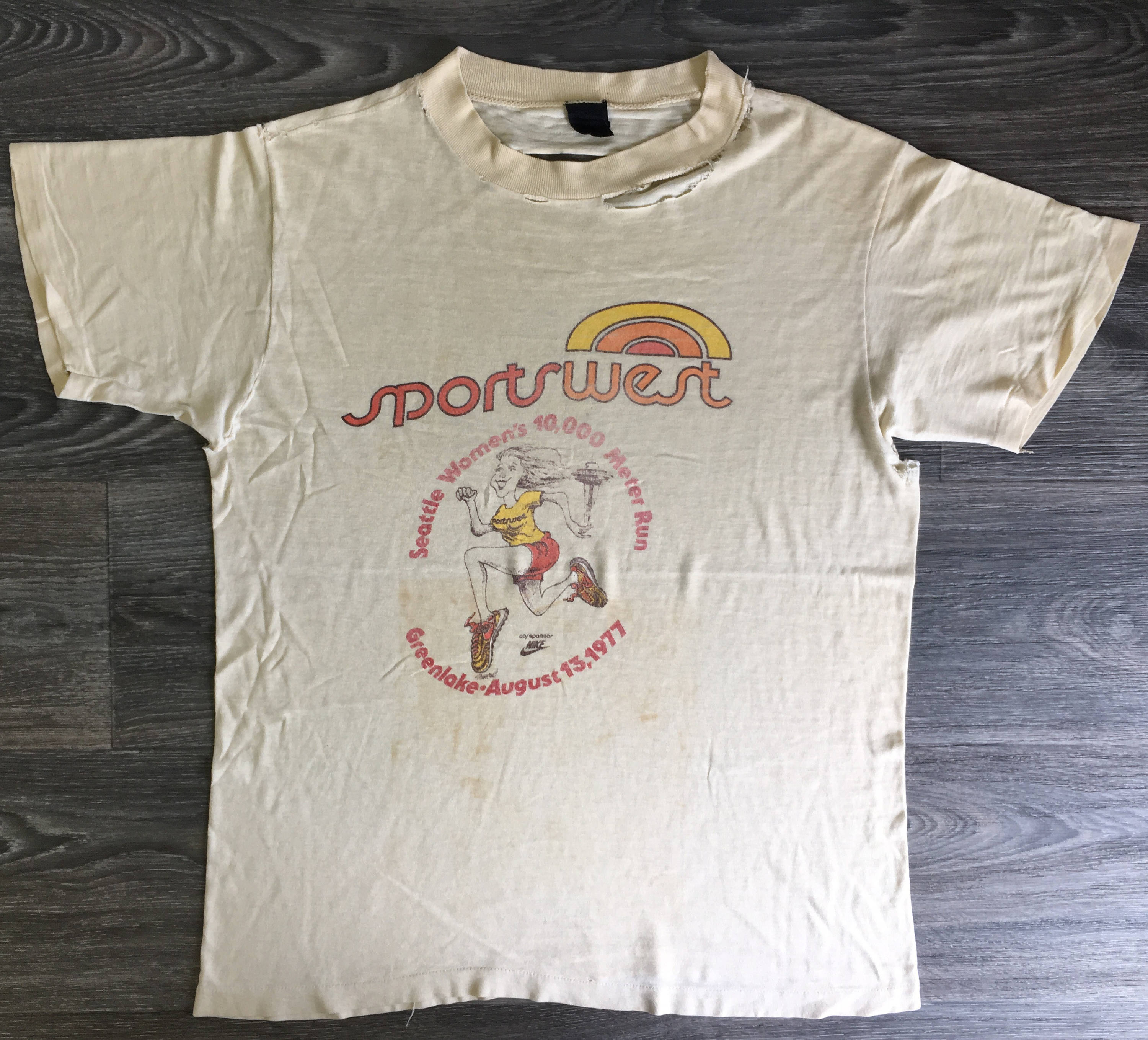 NIKE 1977 Shirt 70s Vtg Seattle Sports West Run Tshirt Space 