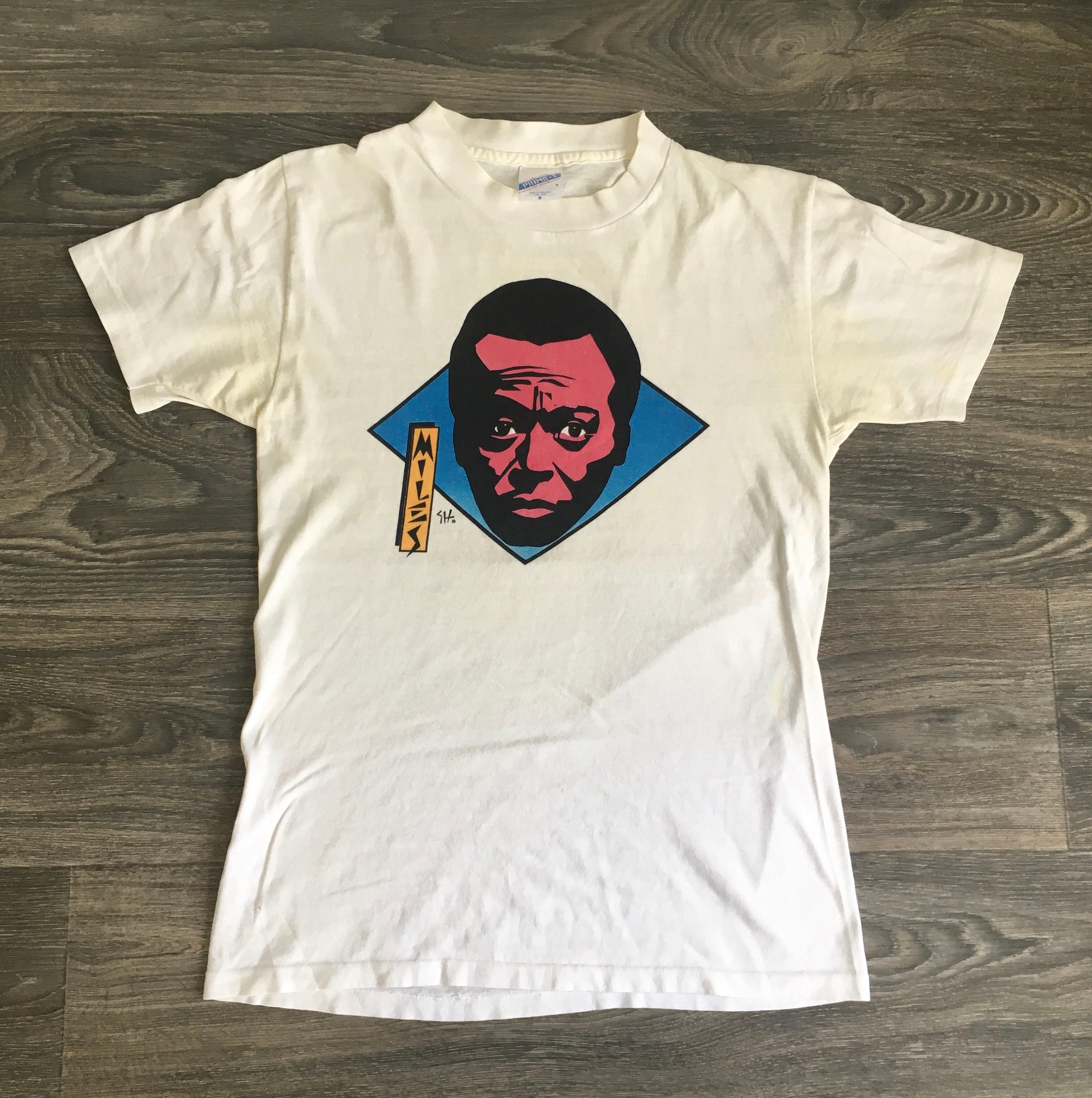 90's Miles Davis Allover Print アートTシャツXL