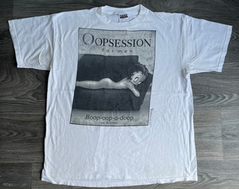 Betty Boop Tshirt 90s Vintage OOPSESSION Cologne Ad Parody Shirt UsA XL