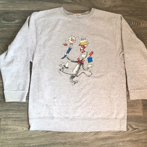 Koszulka Dr Seuss KOT W KAPELUSZU 90's Vintage/ 1996 Dziecięca postać z książki Lekka bluza UsA Made Junior Med Men Small