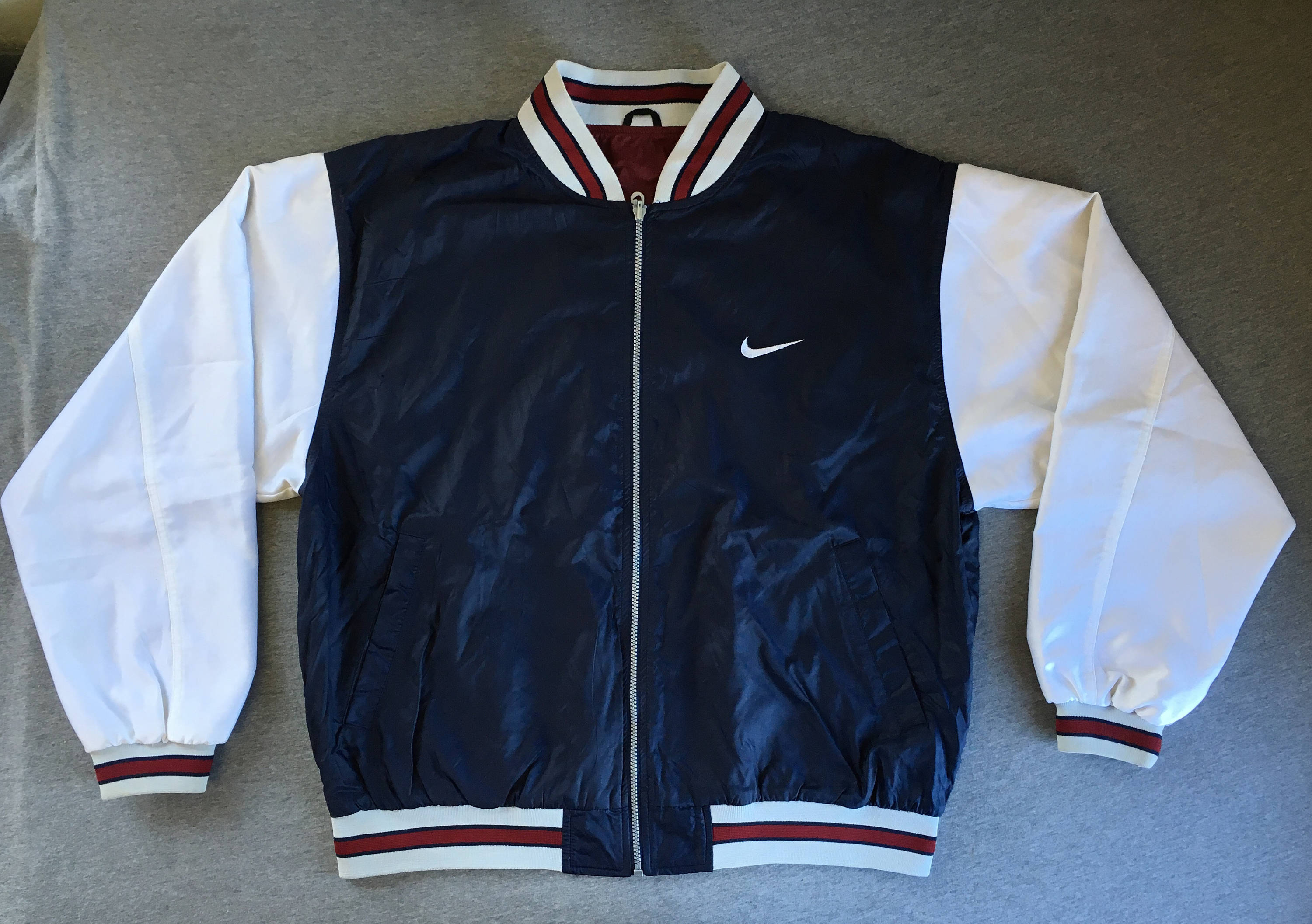 NIKE Jacket Vintage 90s Reversible SEWN Swoosh Baseball Giant - Etsy Polska