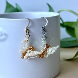 Butterfly Earrings • cute hand beaded jewelry