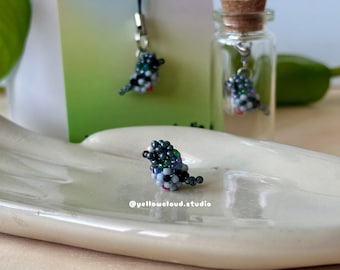 Pigeon Beaded Bird Charm • Tiny Desk Buddy or Cell Phone Charm • cute little handmade birds