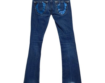True Religion Bobby Painted Horseshoe Womens Bootcut Jeans Size 25 Denim USA