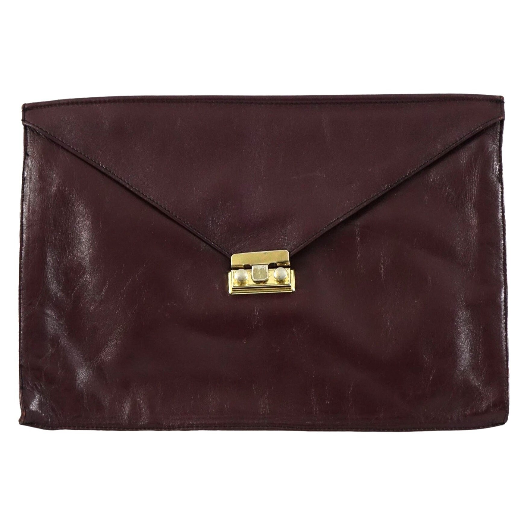 Oxblood Clutch, Envelope Clutch Bag with Silver Tone Chain Strap, Maroon Leather Purse, Slim Clutch Wallet, Evening Clutch, Clutch Handbag