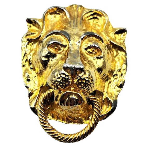 Gold Lion Doorknocker Belt Buckle Lion Buckle Gold – Peter Kate main image 2