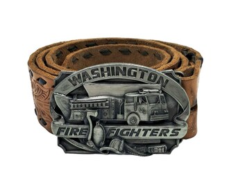 Vintage Tooled Leather Belt 47 display picture 3